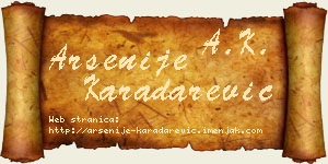 Arsenije Karadarević vizit kartica